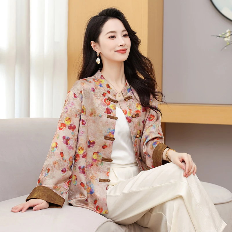 【1.10】秋季新款复古新中式盘扣百搭洋气上衣立领长袖中国风外套