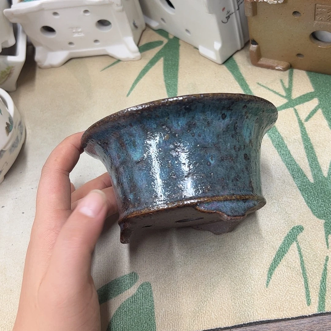 紫砂花盆007号瑕疵13/6.5cm窑变