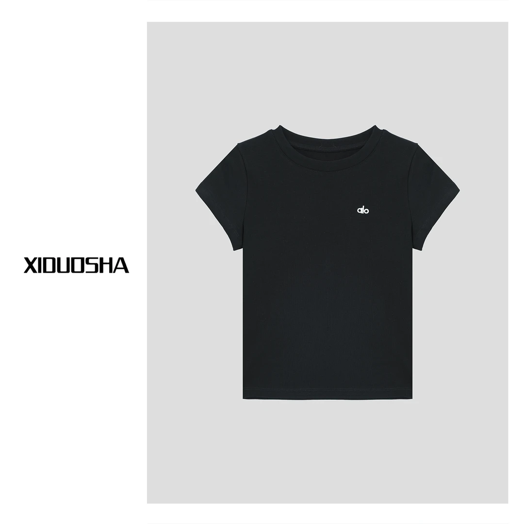 XIDUOSHA/喜朵莎春夏经典百搭系列圆领显瘦字母短袖上衣XDS1091