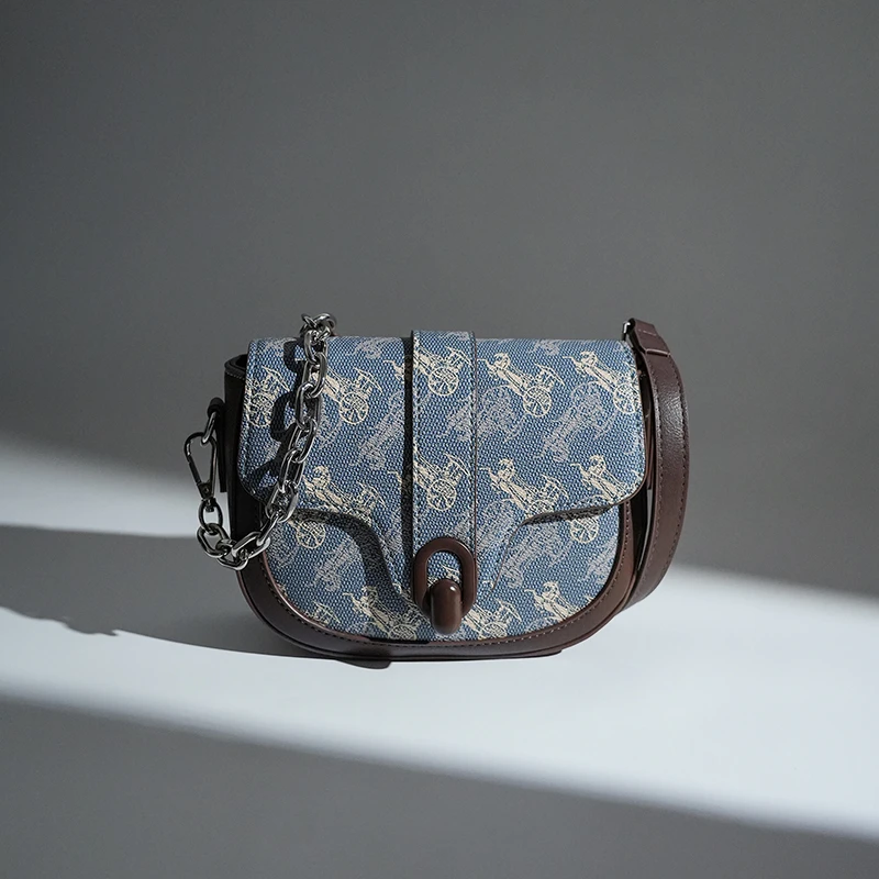 雅各邦真皮复古马鞍包女2025新款潮高级感轻奢小众通勤斜挎腋下包