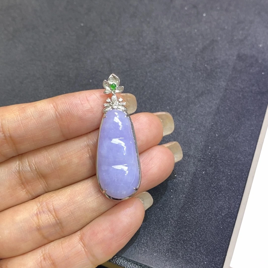 翡翠吊坠(不含链)18K金镶嵌吊坠