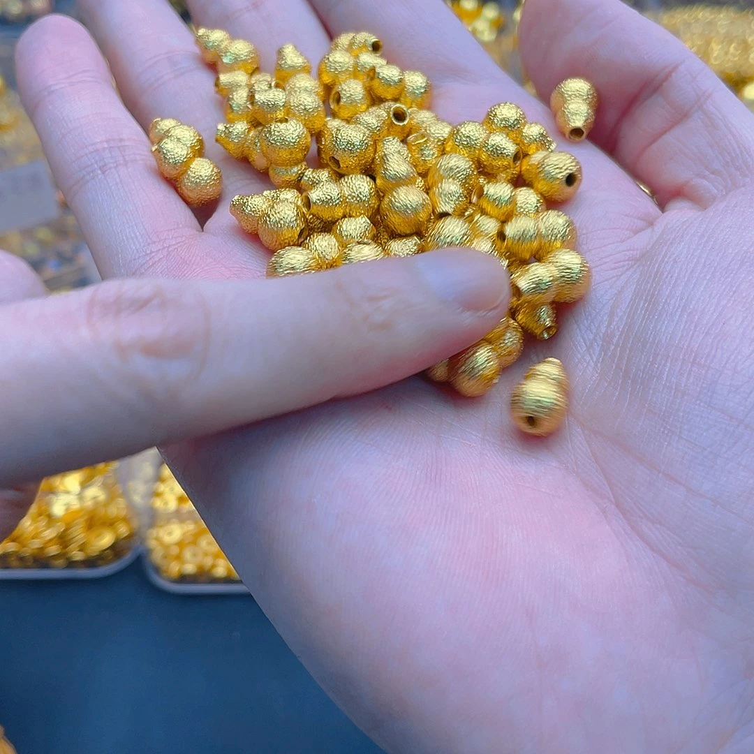 锆石铜合金锤纹葫芦弟子珠2个