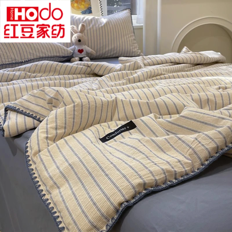 红豆大豆夏被贝壳边夏凉被纯棉全棉可机洗空调被夏季空调被单双人