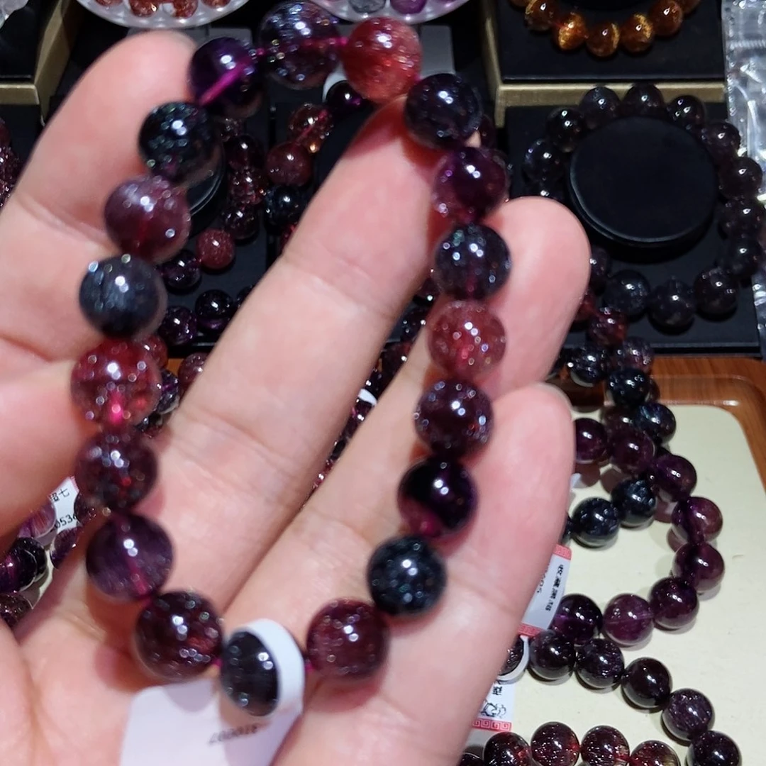 水晶手串未镶嵌和**雨黑加仑