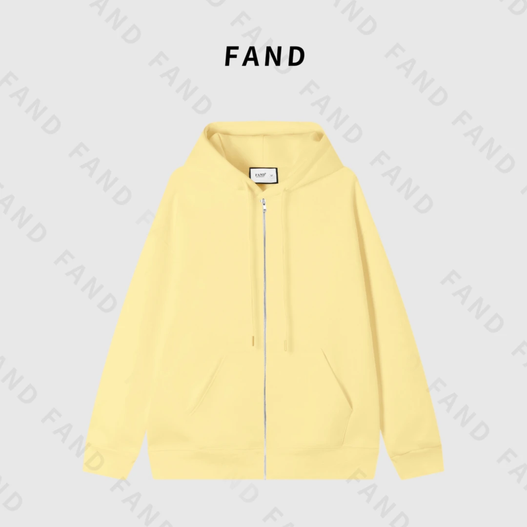 F&FAN品牌【马卡龙】秋冬情侣装韩国纯色连帽长袖拉链卫衣纯色外套