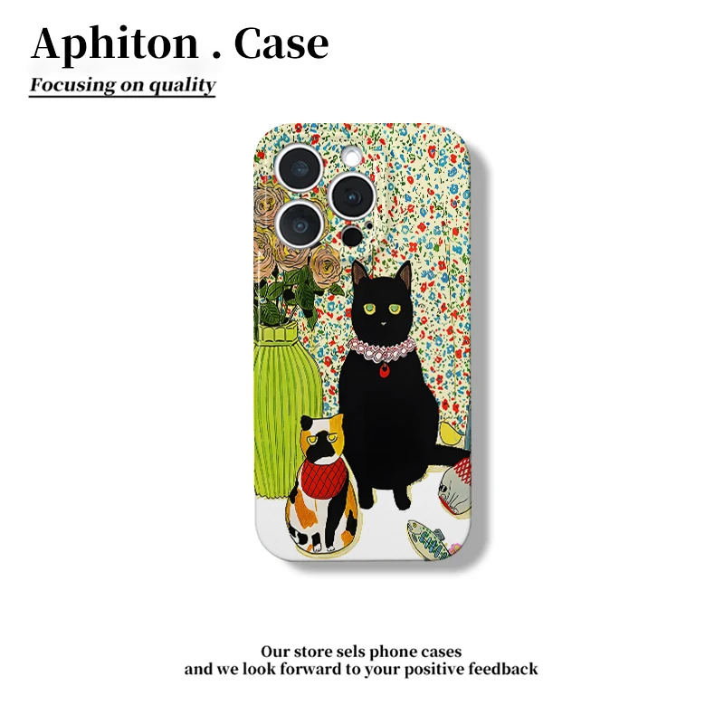 奥菲顿瓷娃猫咪适用苹果16promax菲林手机壳华为P70vivoppo小米15