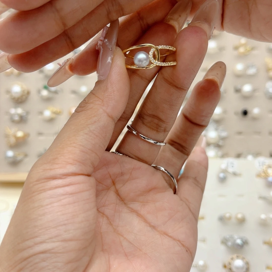 超***狂戒指合金淡水珍珠