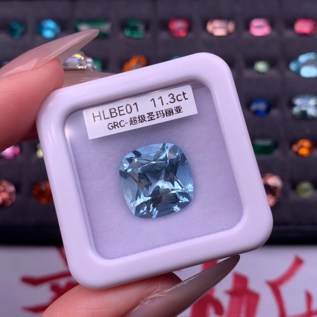 海蓝宝石裸石未镶嵌11.3ct圣玛利亚GRC