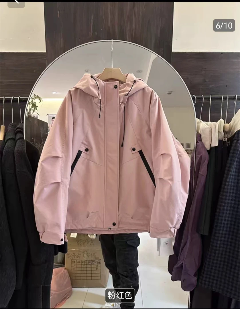 【派克连帽外套】冲锋衣时尚休闲防风保暖冲锋衣-苋 17062(6610)