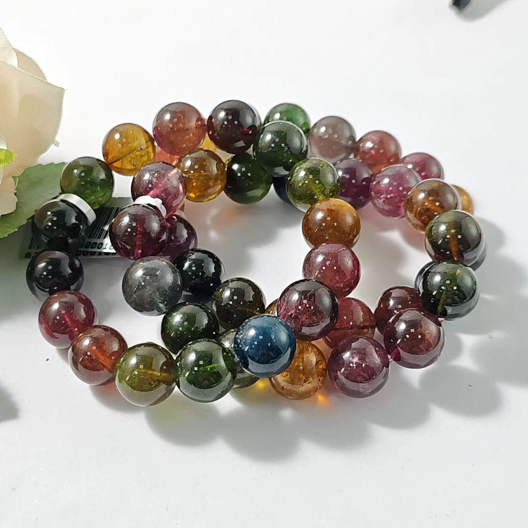 【书记甄选】天然碧玺单圈手链 多样性发一件 约12mm JL4382