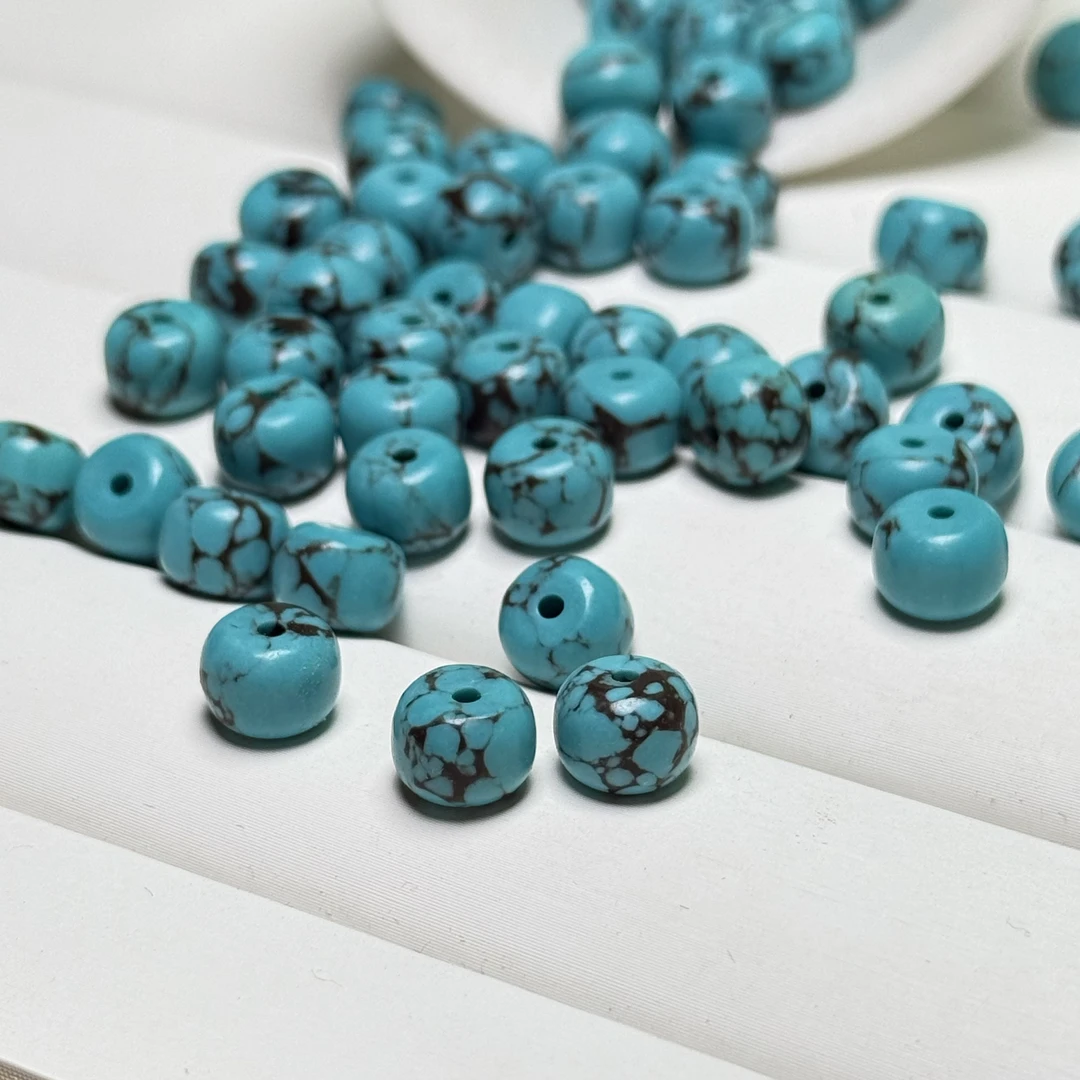 老型珠卡8✖️6mm铁线老型珠文玩琉璃配饰手工散珠【手串拍30颗】