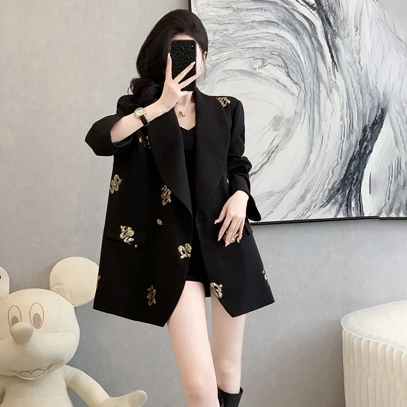 秋季新款长袖御姐轻熟风时尚小西服气质小众设计感职业西装外套女