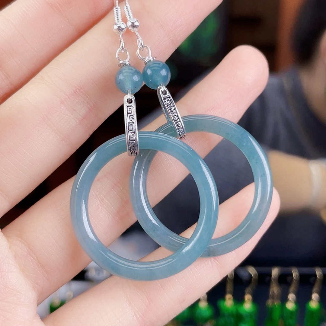 翡翠未镶嵌耳饰饰品