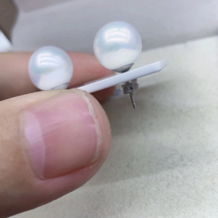 淡水珍珠耳饰银S925镶嵌12-13