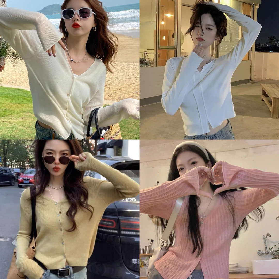 合集 高腰短款修身上衣潮小个子洋气针织衫长袖秋冬辣妹装显瘦
