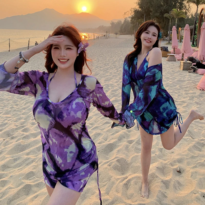 韩版ins微胖女孩比基尼大码泳衣女显瘦性感夏季温泉沙滩遮肚宽松