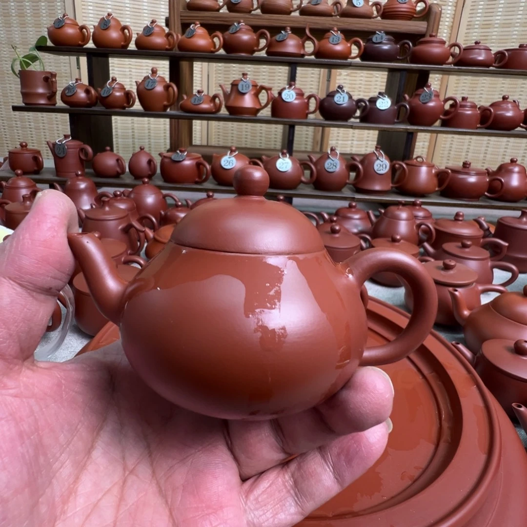 冷***冰紫砂茶壶潮州手拉朱泥壶，微瑕不退换