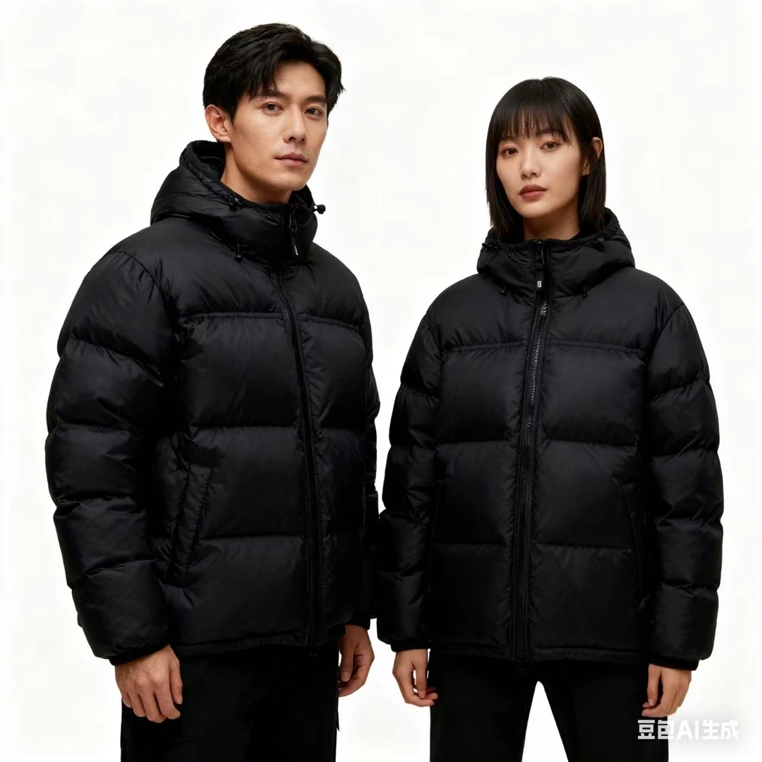 19北家新款96男女同款时尚立领拼接羽绒衣