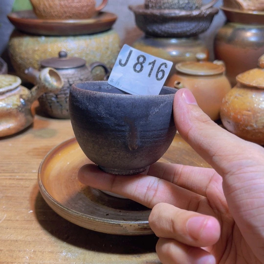 纯手工制作工艺（柴烧）裸烧纯手工制作柴烧杯816