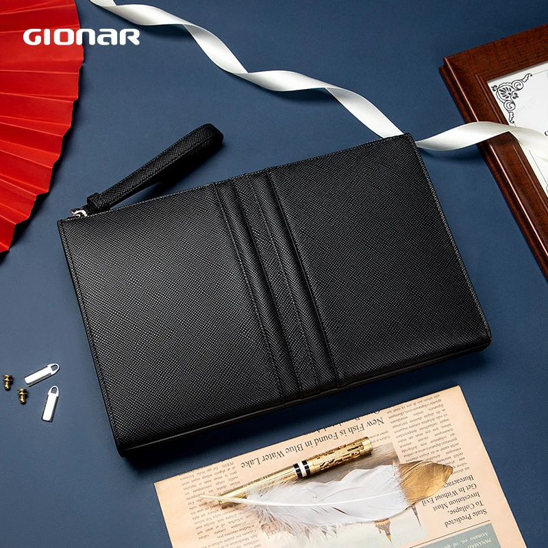 GIONAR男士专用手提包长款真皮钱包高贵上档次收纳包大容量手拿包