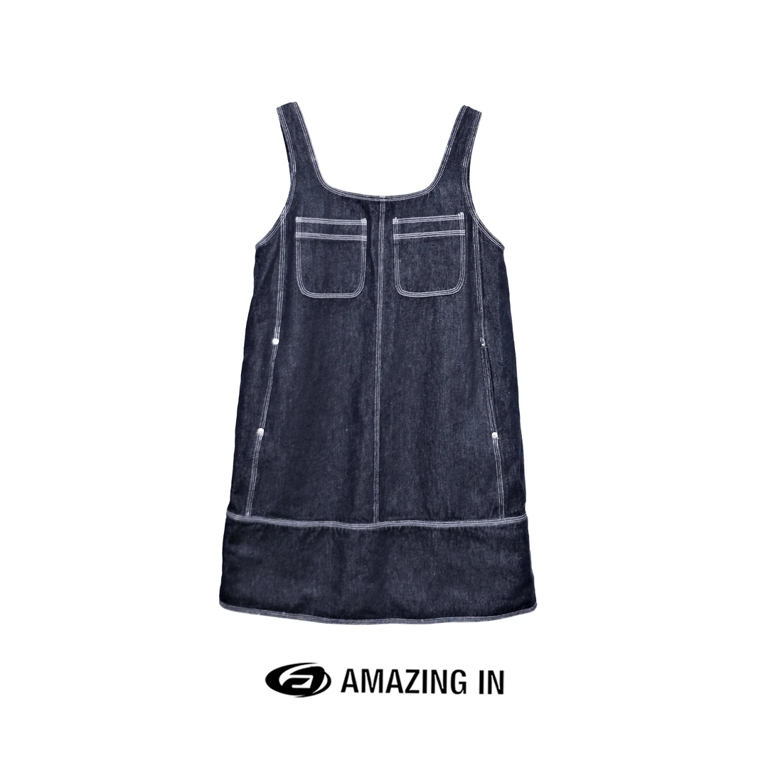 AMAZING IN “蓝调时光”汉麻丹尼牛仔背心裙A240502-HYC-3502