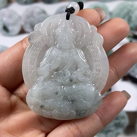 翡翠颈饰未镶嵌时来运转观音福利