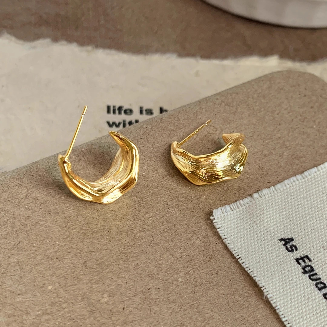 铜合金耳饰 「比安卡」韩系耳钉高级蚊香盘耳夹时尚无耳洞女耳环