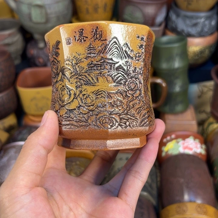 紫砂茶杯宜兴紫砂杯子