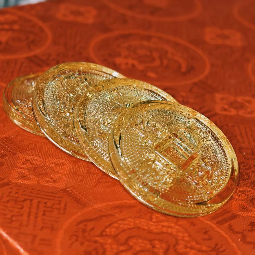 圆山精品佑恩设计精品黄琉璃摆件（发其一 颜色随机）