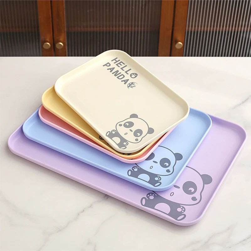 长方形家用水果托盘零食高端茶盘餐桌网红餐具摆盘幼儿园盘子