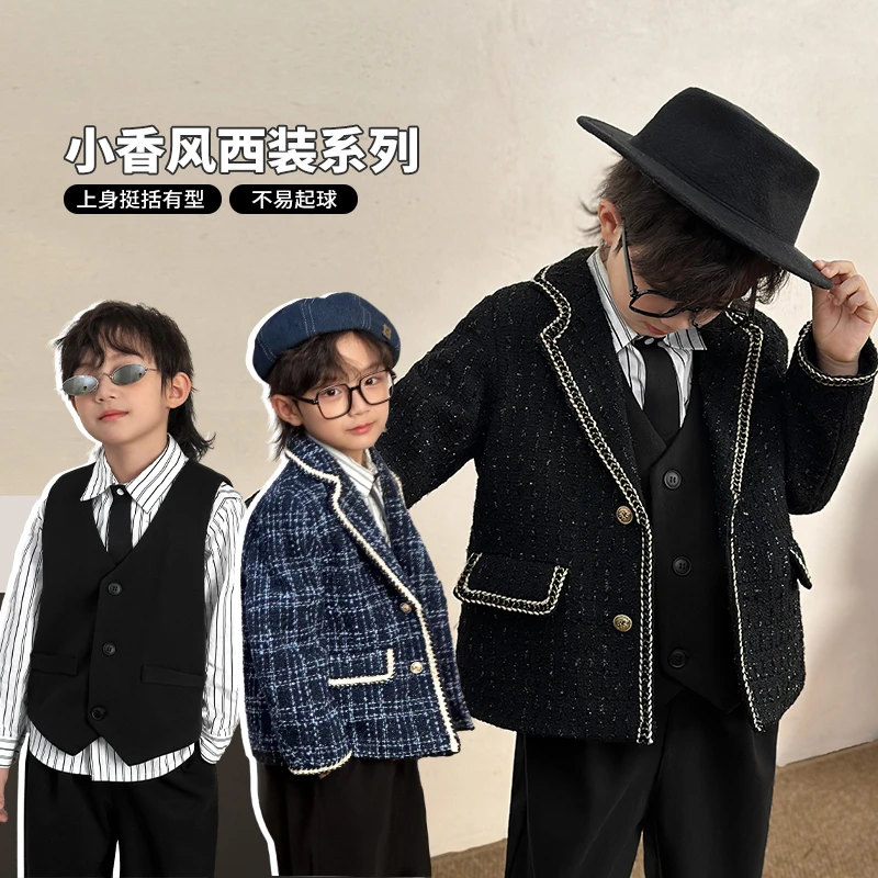 陈大猪LUSON男童套装【财阀公子】小香风西装系列套装MYD34598