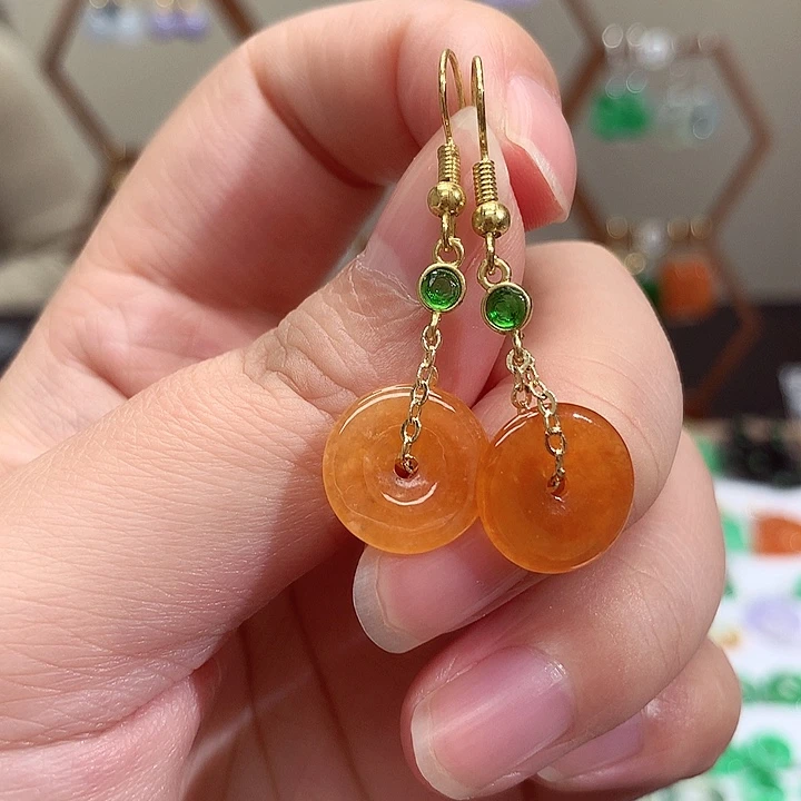 未镶嵌翡翠耳饰天然