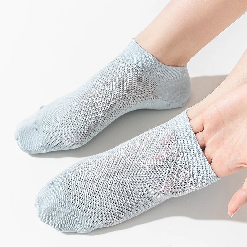 【桑蚕丝+棉】夏季男女同款五双装超柔透气薄款防臭抗菌中筒船袜