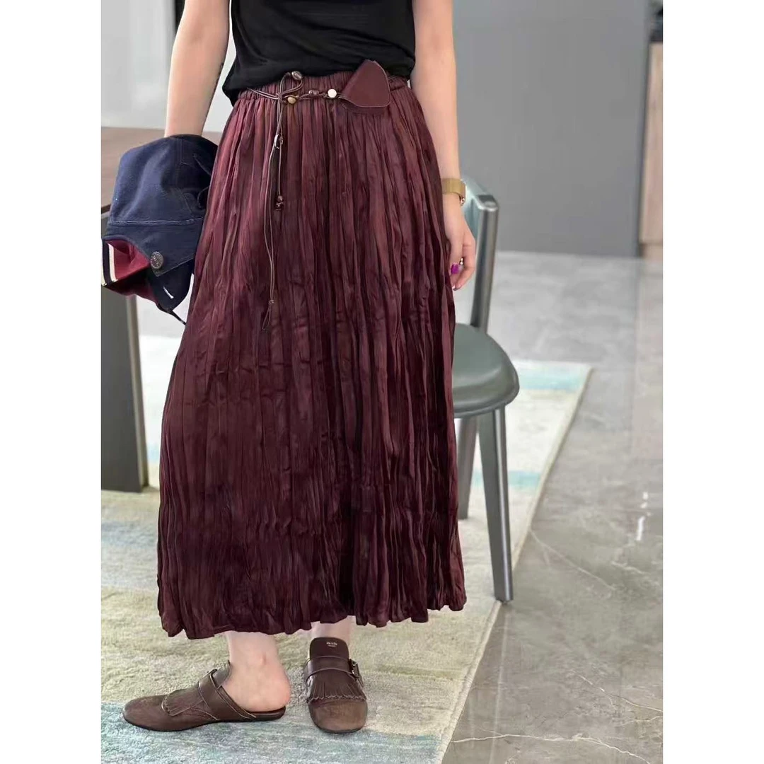 KIKI严选：51151-6688家欧货南油秋季压褶工艺百搭高级感半身裙