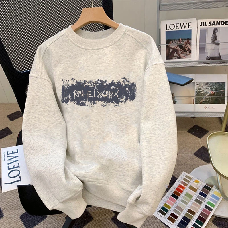 特大码300斤设计感vintage高街连帽卫衣男秋冬宽松加绒加厚潮上衣