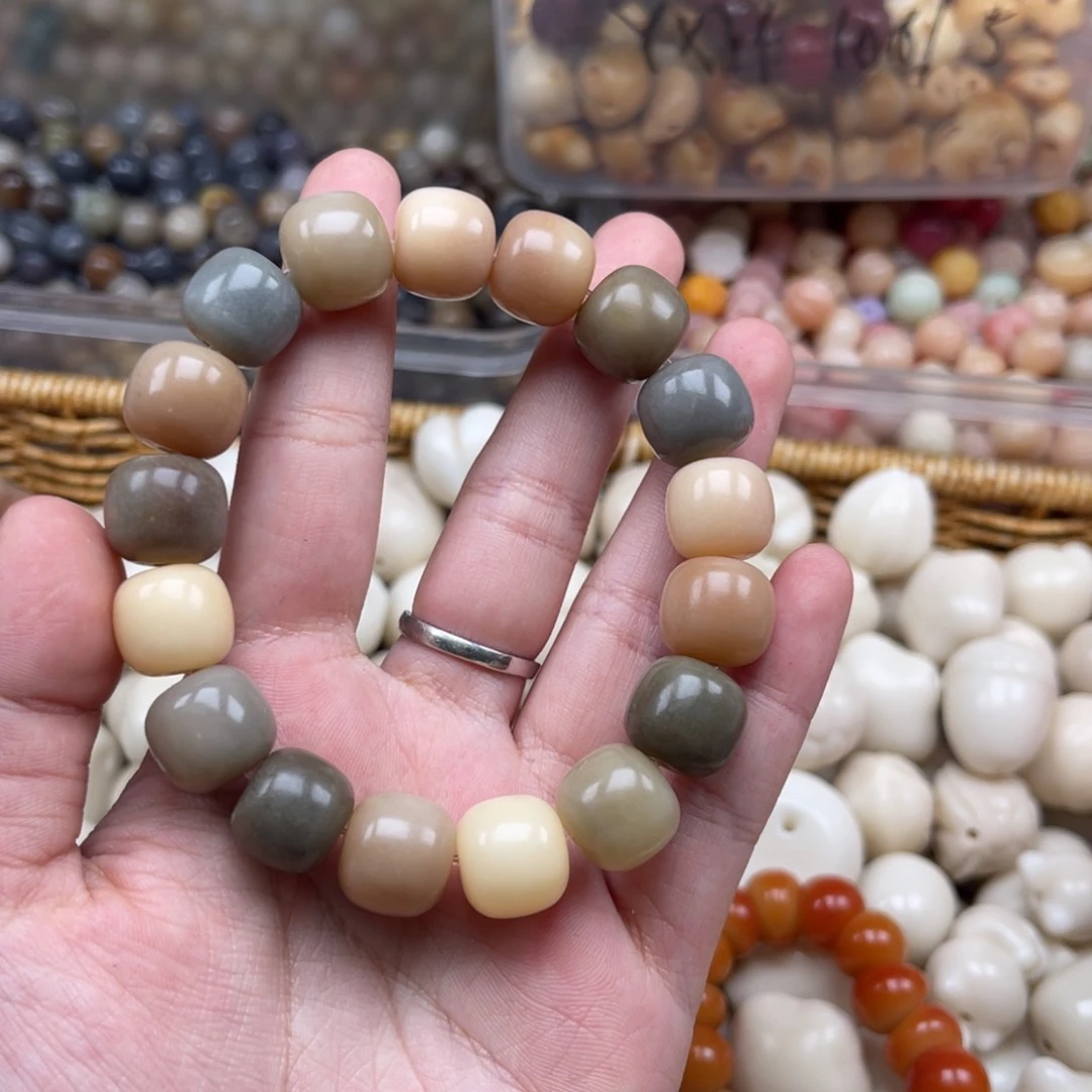 吊坠白玉菩提px102干磨莫奈桶珠13mm50颗微瑕