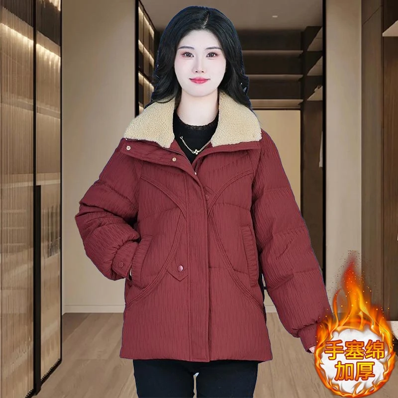 欧洲站洋气宽松保暖棉服女冬季2025年新款设计感加厚休闲显瘦外套