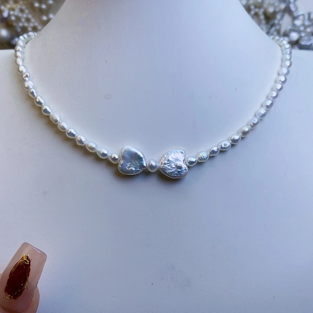 淡水珍珠颈饰银S925镶嵌