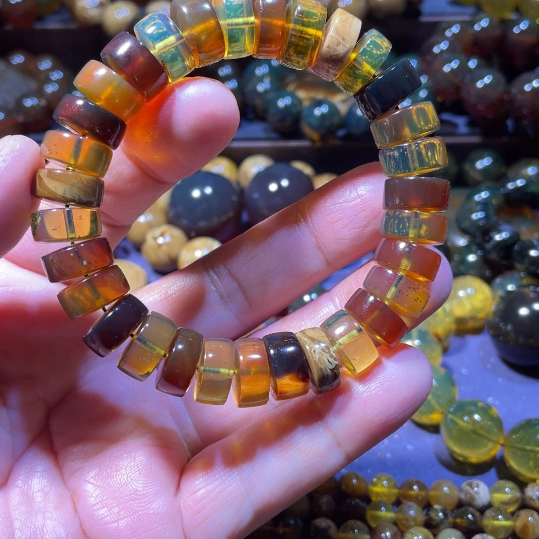 琥珀未镶嵌手链天然