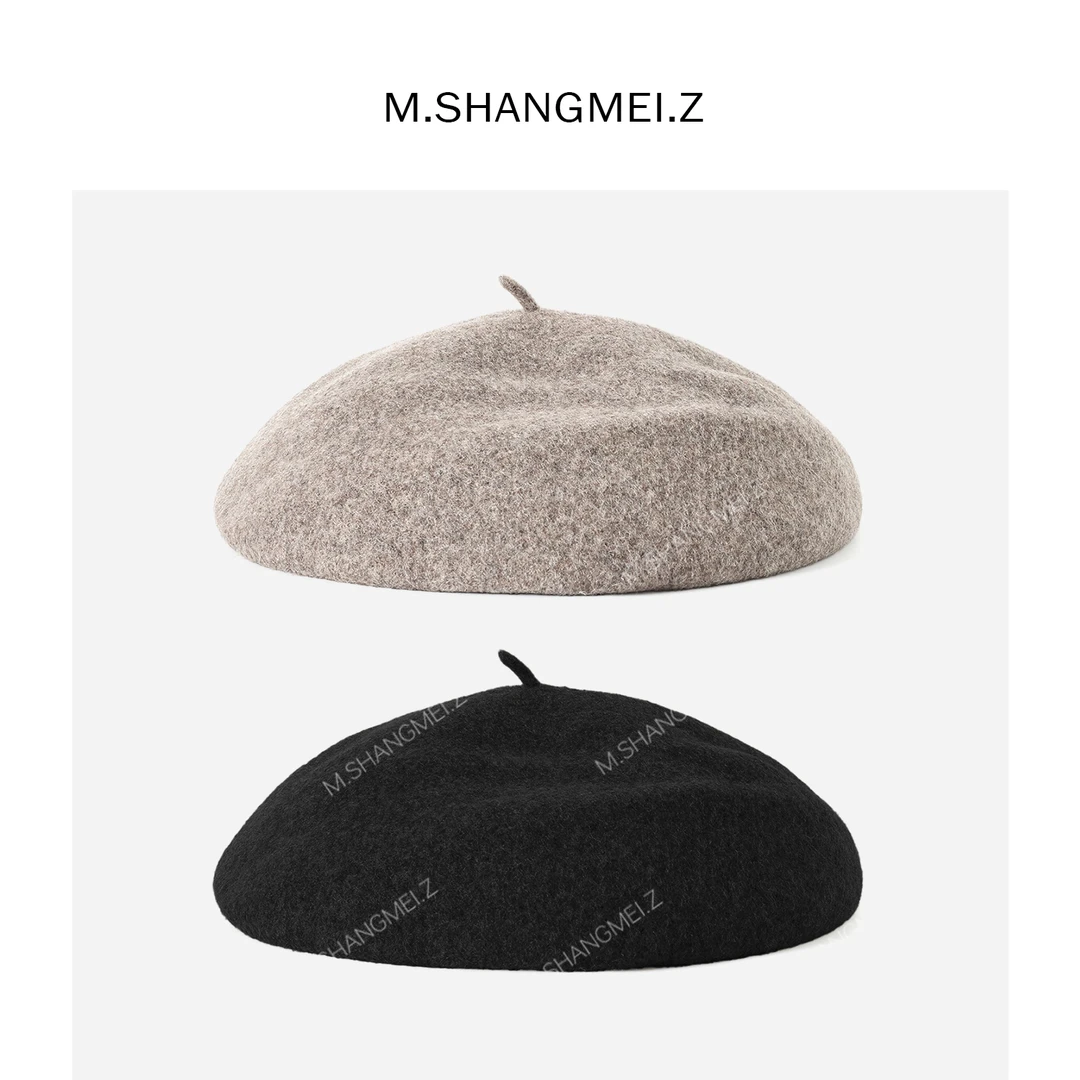 M.SHANGMEI.Z/沐熙美大哥洋气优雅气质日系时尚羊毛贝雷帽F11476