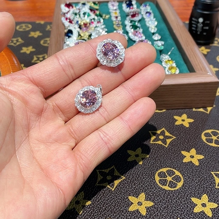 小***果合成钻石合金耳钉戒指吊坠