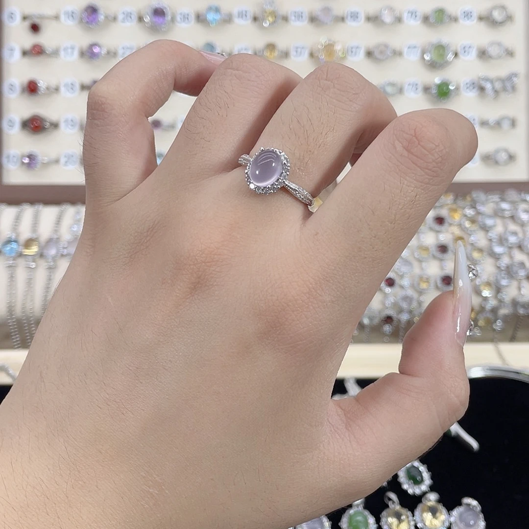 戒指萤石银S925镶嵌