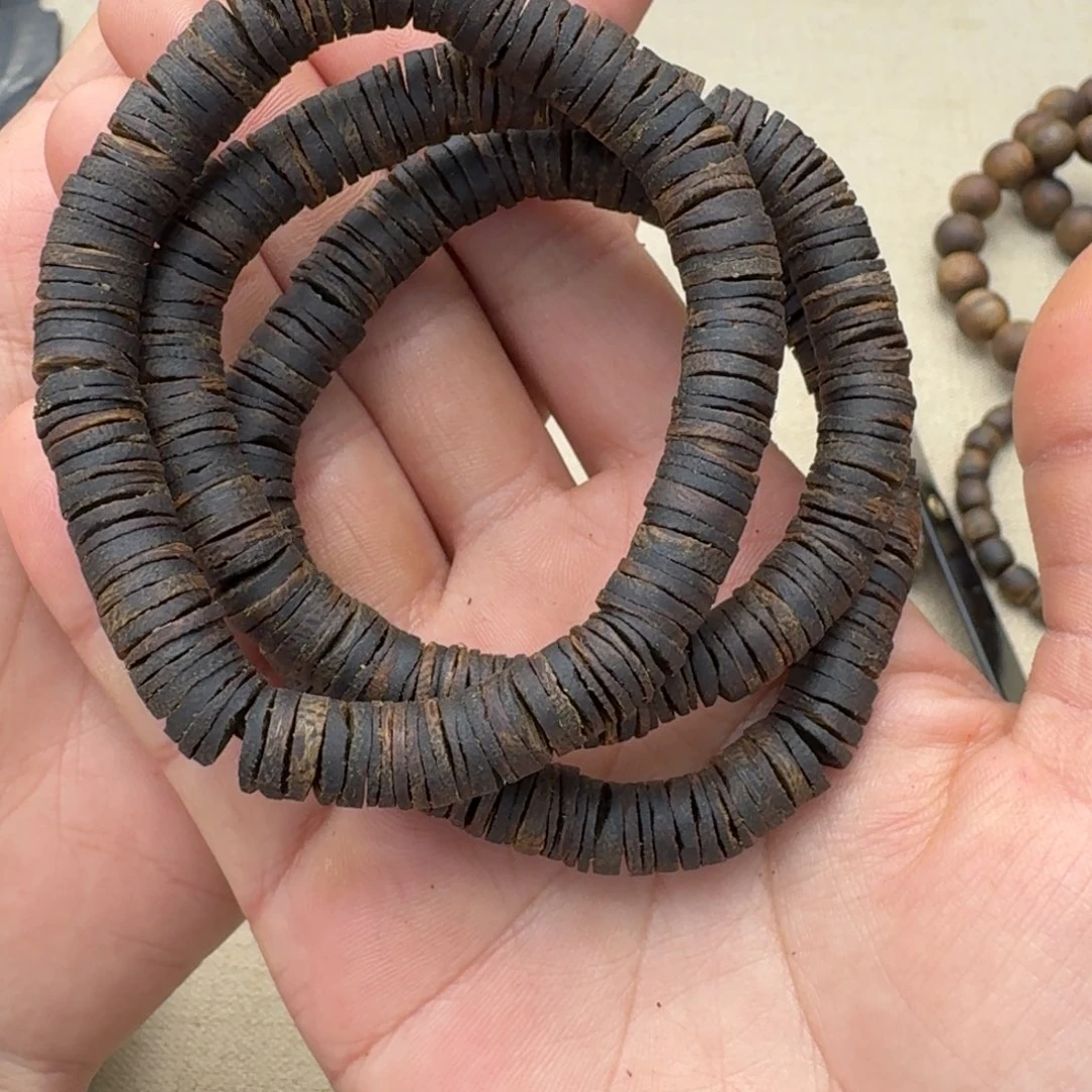 沉香手串绿奇楠沉水单圈约0.8-10多样性发一条