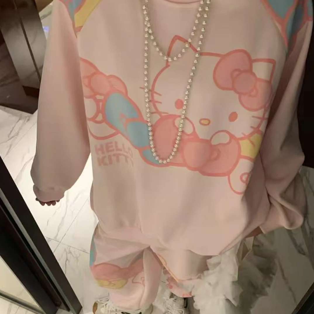 秋季新款粉kt卫衣