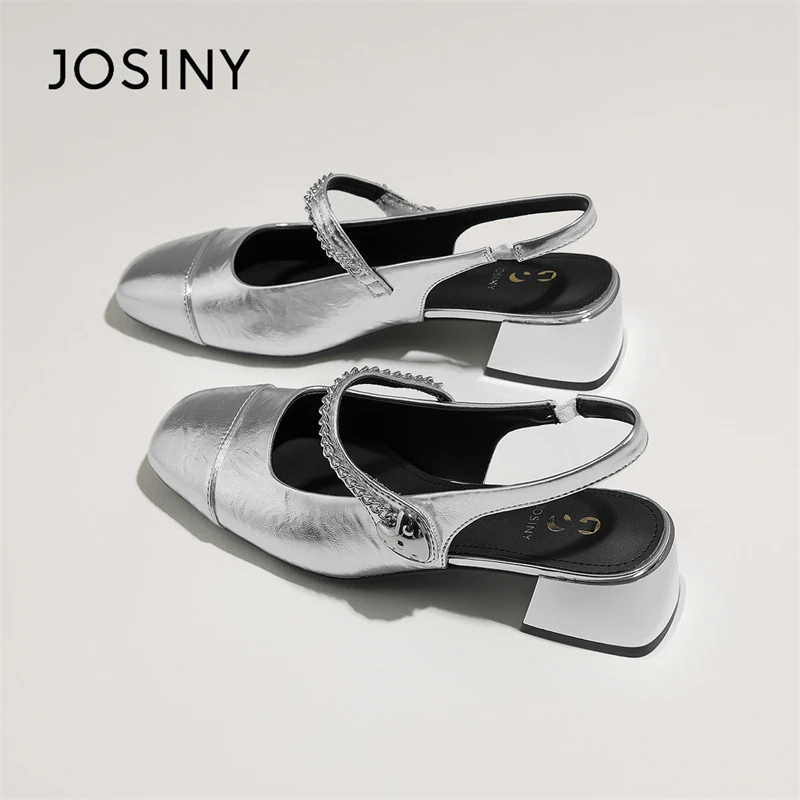 卓诗尼法式粗跟凉鞋女款2025夏季新款女士粗跟玛丽珍凉拖高跟单鞋