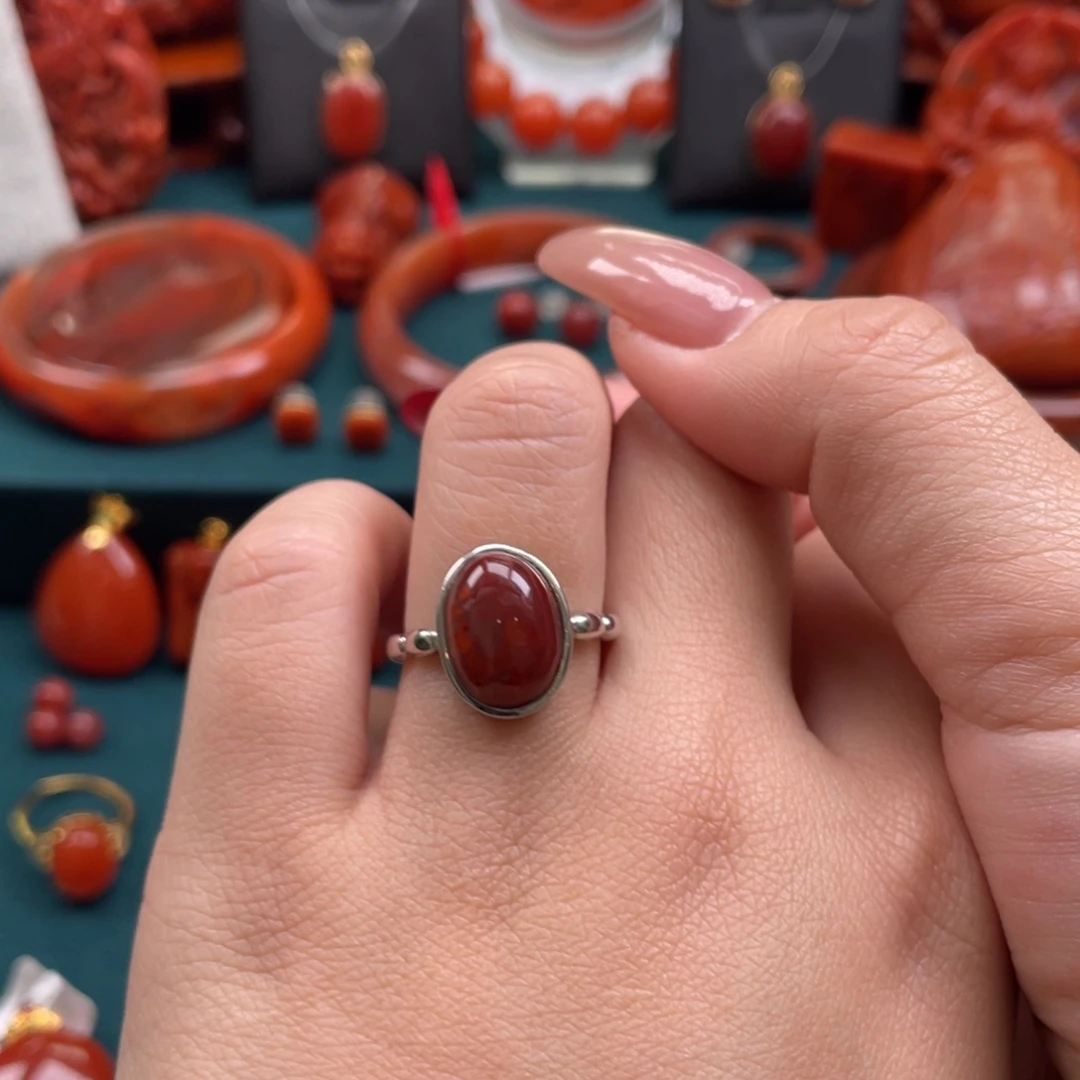 南红玛瑙未镶嵌开播福利川料南红戒指