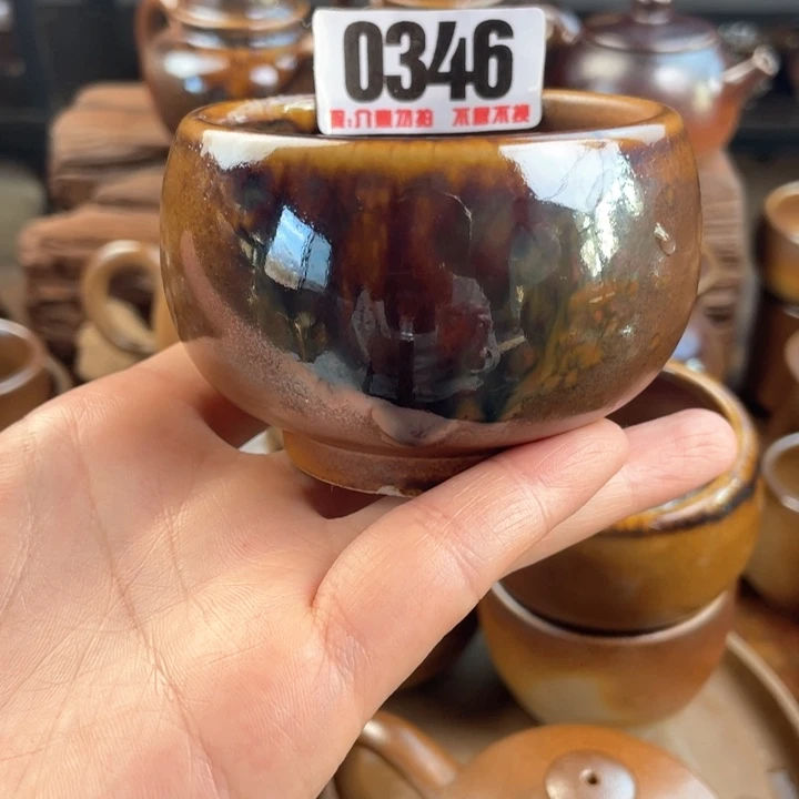 杯?**坏建水紫陶白泥柴烧杯
