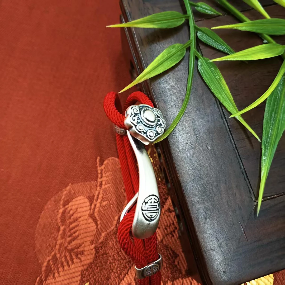 足银手链 【佰万银庄】足银999 时尚百搭精致如意手绳 SL331003