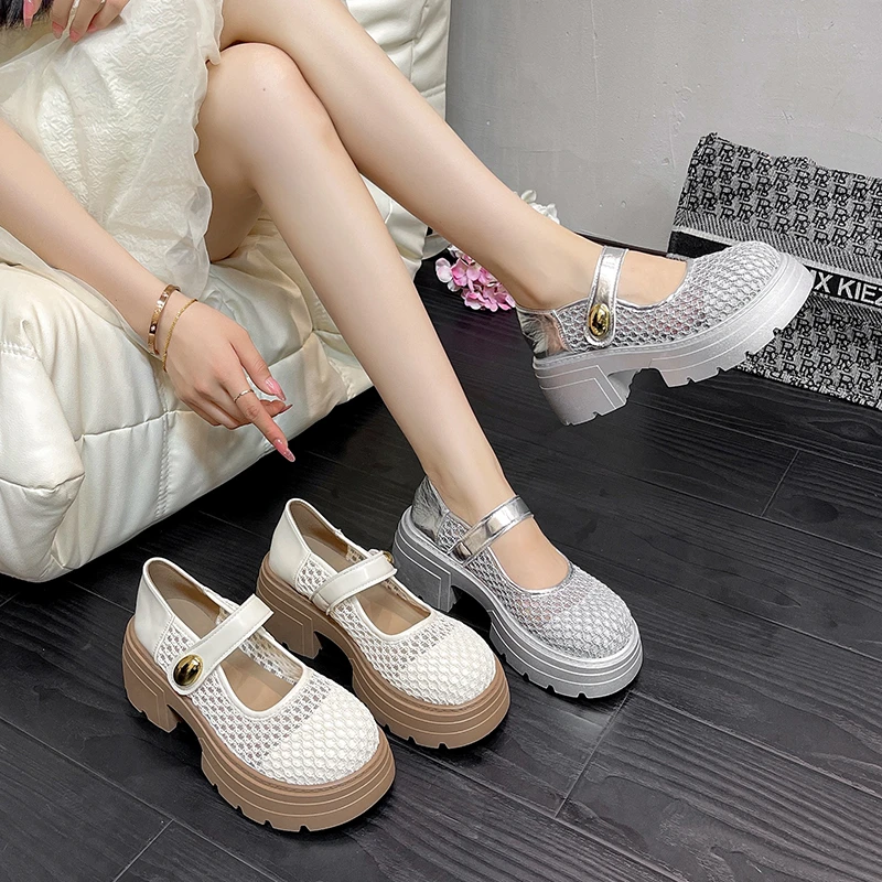 乐福鞋女2025夏季新款粗跟厚底英伦风复古时尚小个子玛丽珍小皮鞋