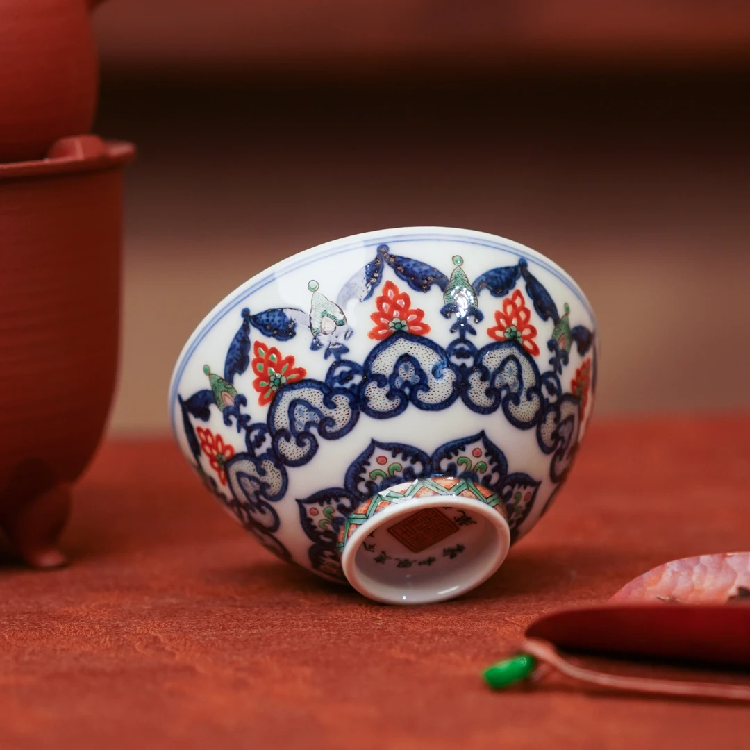 古阅和风  八宝莲花杯-新款   茶具中式茶道茶杯手工手绘 JHB2881